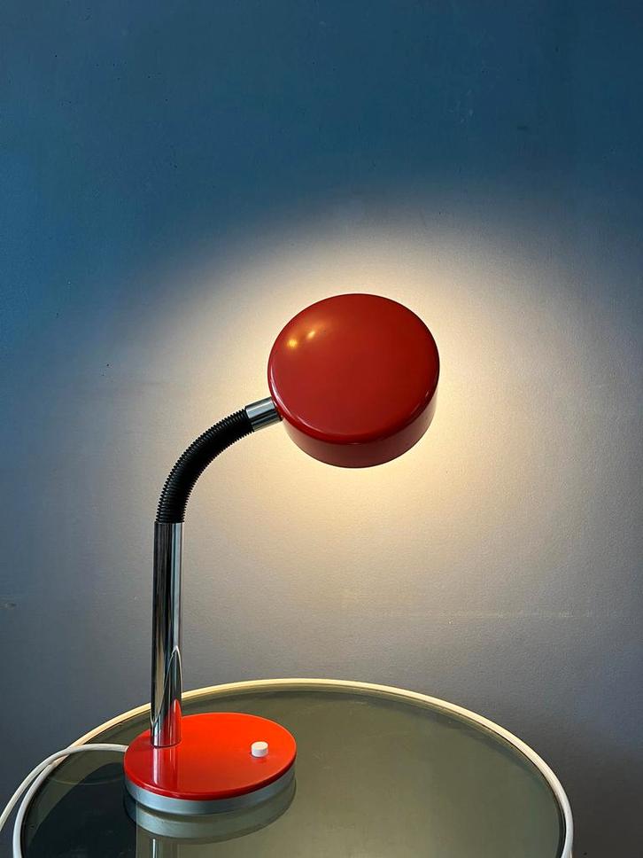Red Adjustable Mid Century Cosack Table Lamp, Huis en Inrichting, Lampen | Tafellampen, Nieuw, Ophalen of Verzenden