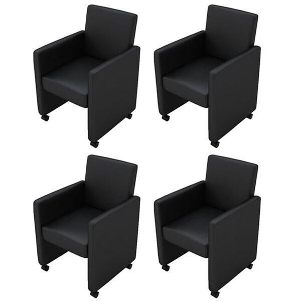 Eetkamerstoelen Zwart (4) | Retourdeal | 67% Korting!, Huis en Inrichting, Stoelen, Vier, Zwart, Nieuw, Kunststof, Ophalen of Verzenden