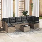 vidaXL Tuin Sofa Set met kussen 8 pcs Grijs Poly rattan,, Verzenden, Nieuw, Rotan