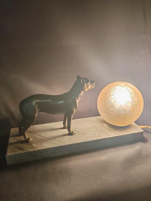 Lamp - panter - Marmer, Zinklegering, Antiek en Kunst, Kunst | Designobjecten