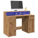 vidaXL Bureau met LED-verlichting 120x55x91 cm hout, Huis en Inrichting, Bureaus, Verzenden, Nieuw