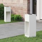 vidaXL Zonne LED Padverlichting 2 pcs Wit Koudgewalst staal, Verzenden, Nieuw