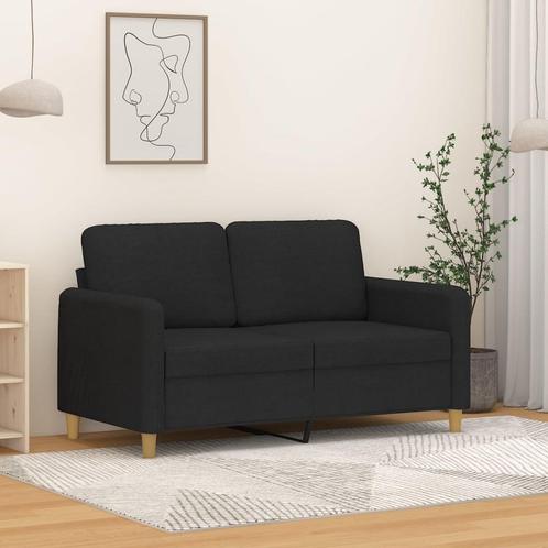 vidaXL Tweezitsbank 120 cm stof zwart, Huis en Inrichting, Banken | Bankstellen, Nieuw, Minder dan 150 cm, Stof, Tweepersoons