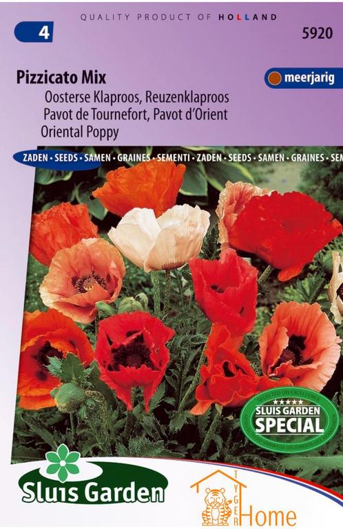 Pizzicato Mix Zaden, Meerjarige Oosterse Klaproos, Tuin en Terras, Bloembollen en Zaden, Verzenden