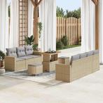 vidaXL Tuin Sofa Set 10 pcs Beige poly rattan, Verzenden, Nieuw