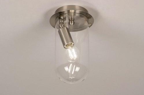 Rietveld Plafondlampen - Staalgrijs - Glas, Staal, Metaal, Huis en Inrichting, Lampen | Plafondlampen, Verzenden
