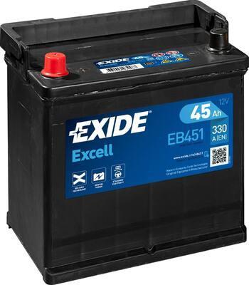Exide Excell accu | EB451 | 12V 45Ah, Auto-onderdelen, Accu's en Toebehoren, Ophalen of Verzenden