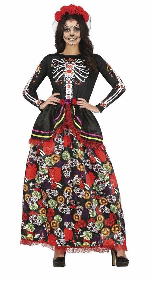 Dia De Los Muertos JUrk Dames, Hobby en Vrije tijd, Feestartikelen, Nieuw, Verzenden