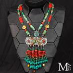 Etnisch meesterwerk - Rode koraal, barnsteen, Himalaya-