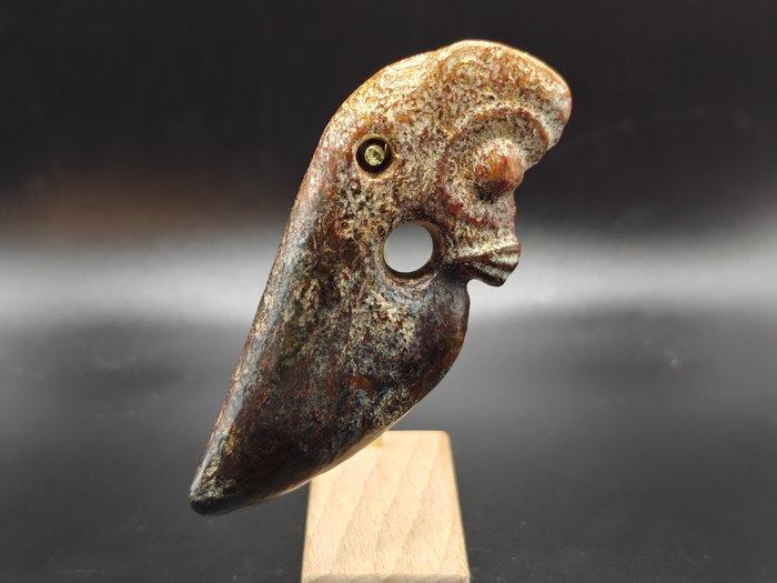 Zwarte Toermalijn Geluksvleermuis Hongshan Cultuur - Hoogte:, Verzamelen, Mineralen en Fossielen