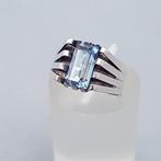 Zilver, Art Deco, Blauwe spinel (Getest) - Ring, Antiek en Kunst
