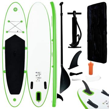 vidaXL Stand Up Paddleboardset opblaasbaar groen en wit beschikbaar voor biedingen