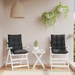 vidaXL Stoelkussens 2 st lage rug oxford stof zwart, Huis en Inrichting, Woonaccessoires | Kussens, Verzenden, Nieuw, Zwart
