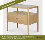 Ethnicraft eiken Spindle gelakt nachtkastje - ZwartBruin, Huis en Inrichting, Slaapkamer | Nachtkastjes, Ophalen of Verzenden