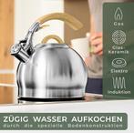 Fluitketel - Voor op gas of inductie - 2,2L - RVS - WALDWERK, Verzenden, Zo goed als nieuw