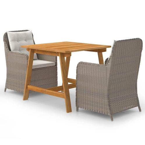 vidaXL 3-delige Tuinset bruin, Tuin en Terras, Tuinsets en Loungesets, Tuinset, Nieuw, 2 zitplaatsen, Rotan, Verzenden