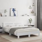 vidaXL Bedframe met hoofdeinde bewerkt hout wit 150x200 cm, Verzenden, Wit, Overige maten, 200 cm
