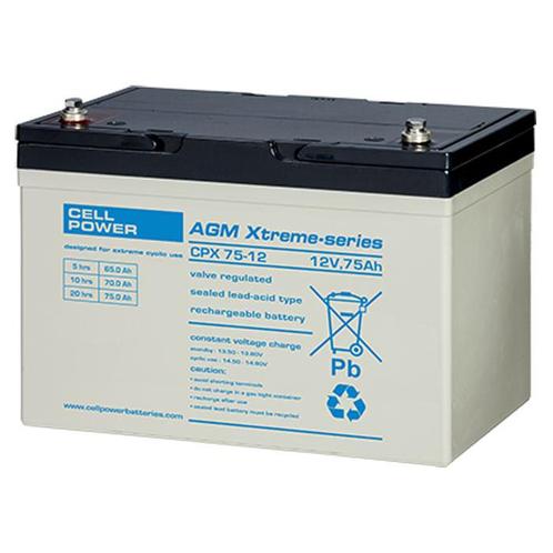 Cellpower CPX Accu/batterij 75 Ah - 12 volt met hoge capacit, Diversen, Brommobielen en Scootmobielen, Ophalen of Verzenden