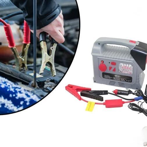 Jumpstarter &amp; Acculader + Compressor, USB, LED Lamp, 12V, Auto-onderdelen, Accu's en Toebehoren, Nieuw, Verzenden