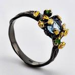 Topaas - Zilver - Ring - Vintage stijl, Antiek en Kunst, Curiosa en Brocante