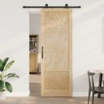 vidaXL Schuifdeur ORKDAL Naturel en zwart 83 x 232 cm, Doe-het-zelf en Verbouw, Deuren en Horren, Verzenden, Nieuw