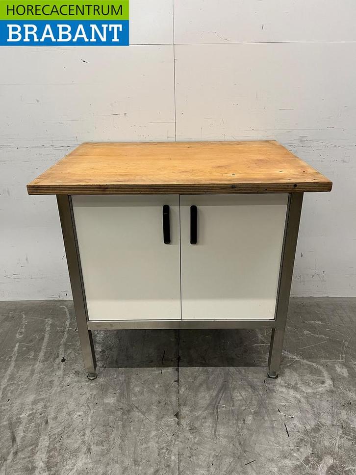 RVS Werkkast Werktafel 90,5 cm 2 Klapdeuren Horeca, Zakelijke goederen, Horeca | Keukenapparatuur, Gebruikt, Ophalen of Verzenden