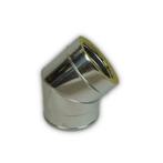 Dubbelwandig rookkanaal RVS, bocht 45° graden,  Ø125-180, Ophalen of Verzenden, Nieuw