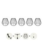 5x Lampenkappen metaal voor prikkabel CRETE | Industrieel, Ophalen of Verzenden, Nieuw, Zwart, 25 tot 50 cm