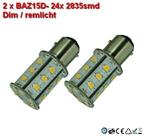 2x BAZ15D-24smd Wit-Remlicht, Verzenden, Nieuw