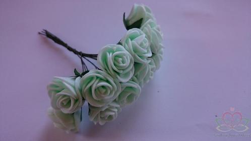Mini foam roos 2, 5 cm. mintgroen bundel +/- 12st, Huis en Inrichting, Woonaccessoires | Kunstplanten en Kunstbloemen, Nieuw, Ophalen of Verzenden