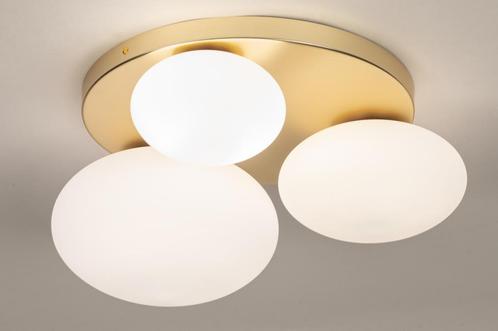 Rietveld Plafondlampen - Goud - Glas, Metaal, Huis en Inrichting, Lampen | Plafondlampen, Verzenden