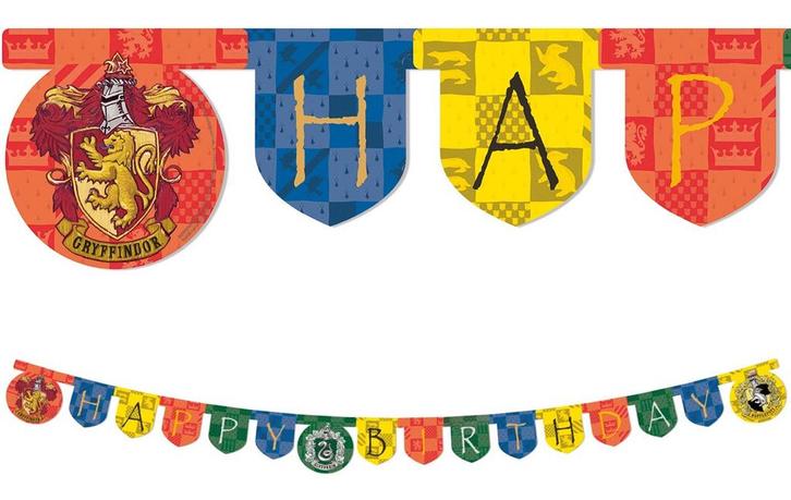 Happy Birthday Banner Harry Potter (2m), Hobby en Vrije tijd, Feestartikelen, Nieuw, Ophalen of Verzenden
