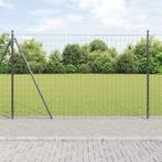 vidaXL Hecke met palen Grijs 1.4 x 10 m Staal, Tuin en Terras, Verzenden, Nieuw, IJzer