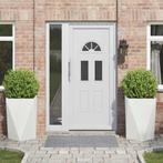 vidaXL Plantenbak 2 pcs Wit 50 x 50 x 75 cm Staal, Verzenden, Minder dan 60 cm, Nieuw, Metaal