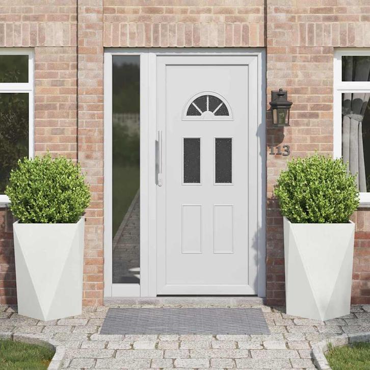 vidaXL Plantenbak 2 pcs Wit 50 x 50 x 75 cm Staal, Tuin en Terras, Bloembakken en Plantenbakken, Minder dan 60 cm, Nieuw, Metaal