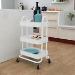 [en.casa] Keukentrolley Pyhäntä met 3 manden 78,5x46x35 cm w, Verzenden, Nieuw
