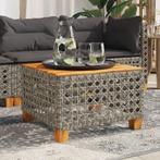 vidaXL Tuintafel 55x55x36 cm poly rattan en acaciahout grijs, Tuin en Terras, Tuintafels, Verzenden, Nieuw