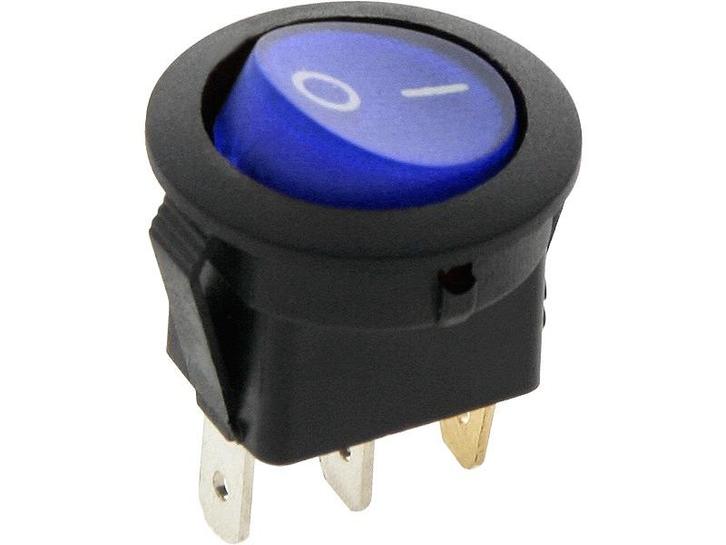 Schakelaar - blauw - 250 volt - 6A - verlicht rond - 3 pins, Doe-het-zelf en Verbouw, Elektra en Kabels, Schakelaar, Nieuw, Ophalen of Verzenden
