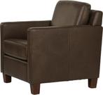 Direct meenemen | Bruine leren fauteuil | bruin leer | NIEUW, Huis en Inrichting, Fauteuils, Nieuw, Ophalen of Verzenden, Landelijk