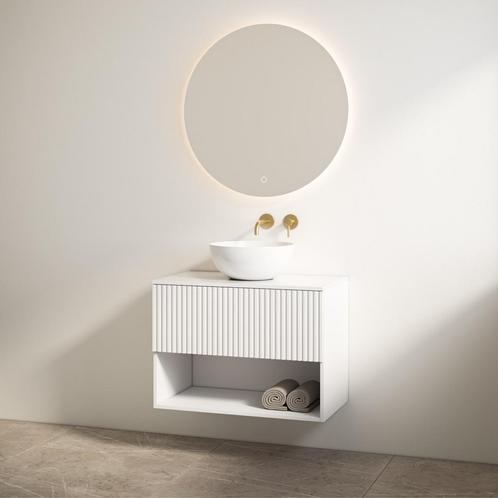 Badmeubelset Best Design Rigatti 78 cm Mat Wit + Glans Wit, Doe-het-zelf en Verbouw, Sanitair, Bad, Nieuw, Ophalen of Verzenden