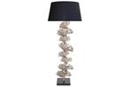 Design vloerlamp GINKGO 122cm zwarte stoffen kap zilveren, Huis en Inrichting, Lampen | Vloerlampen, Ophalen of Verzenden, Nieuw