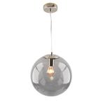 Bol hanglamp Dolf, nikkel ophangpendel, rookglas, 30cm, Nieuw, Glas, Design, Ophalen of Verzenden