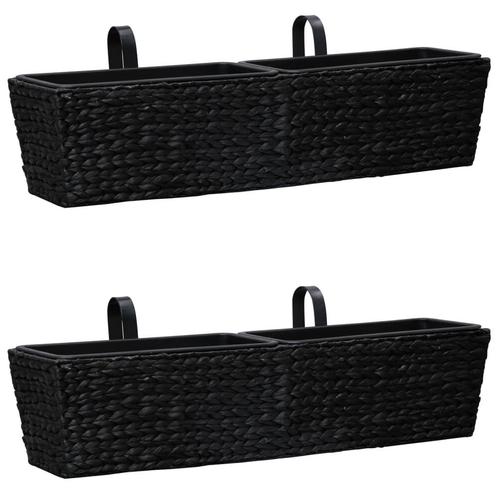 vidaXL Plantenbakken 2 st waterhyacint zwart, Tuin en Terras, Bloembakken en Plantenbakken, 60 tot 100 cm, Nieuw, Overige materialen