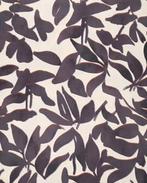 Polyester Stretch Blad Navy/Crème, Nieuw, Blauw
