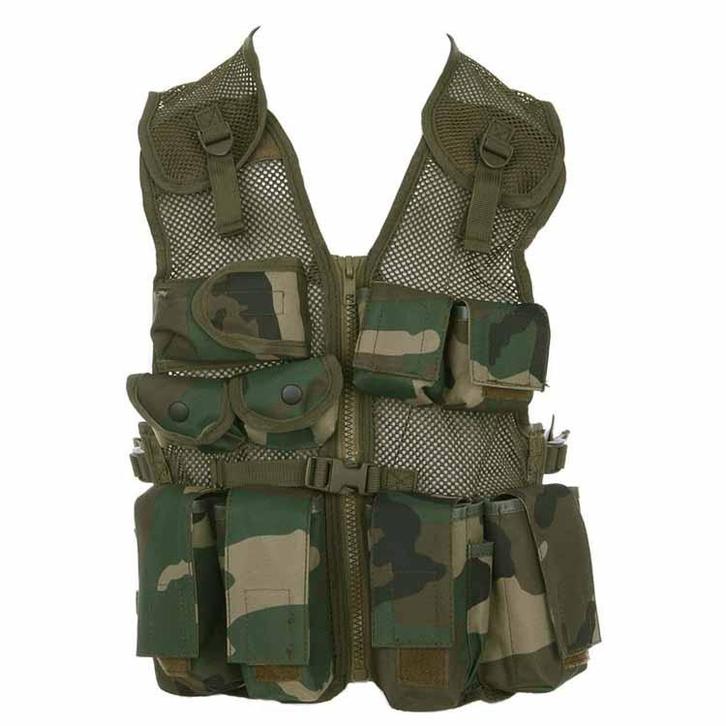 Kinder tactical vest camouflage - Woodland NIEUW, Kinderen en Baby's, Carnavalskleding en Verkleedspullen, Jongen, Nieuw, Ophalen of Verzenden