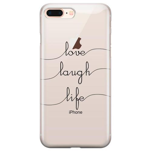 iPhone 7 Plus / 8 Plus Soft TPU Hoesje Love Laugh Life Print, Telecommunicatie, Mobiele telefoons | Hoesjes en Frontjes | Apple iPhone