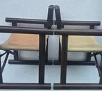 Klapstoel - Leer - Twee vintage stoelen., Antiek en Kunst