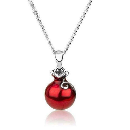 Hangertje Granaatappel zilver met rood emaille van Marina, Sieraden, Tassen en Uiterlijk, Kettinghangers, Verzenden
