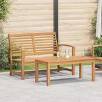 vidaXL Tuin Sofa Set Naturel Massief teakhout, Verzenden, Nieuw