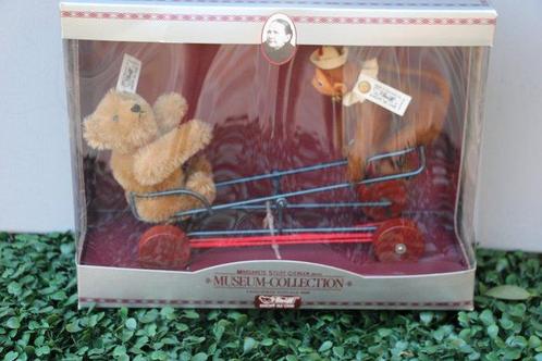 Steiff: Wiwag met aapje en teddybeer, replica 1924, gemaakt, Antiek en Kunst, Antiek | Speelgoed
